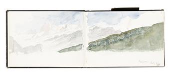 (SKETCHBOOKS.) Albert Bierstadt. Artists sketchbook from a trip to Switzerland in June and July 1896.